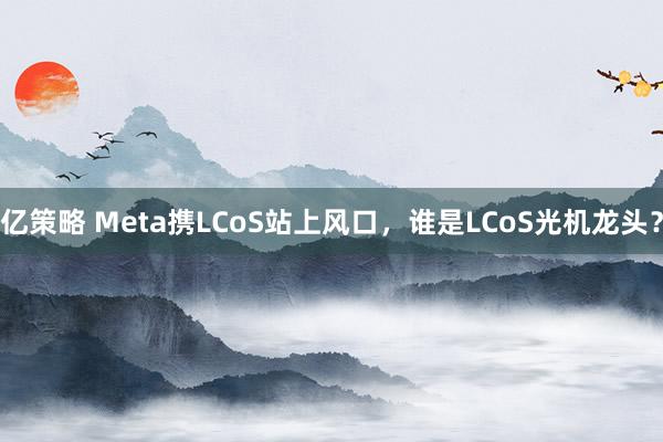 亿策略 Meta携LCoS站上风口，谁是LCoS光机龙头？